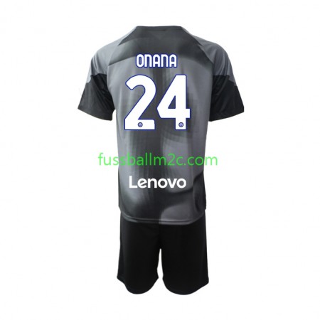 Fußballtrikots Inter Mailand Andre Onana 24 Torwart Kinder Heim Trikotsatz 2022-2023 Fußballtrikots Inter Mailand Andre Onana 24 Torwart Kinder Heim Trikotsatz 2022-2023